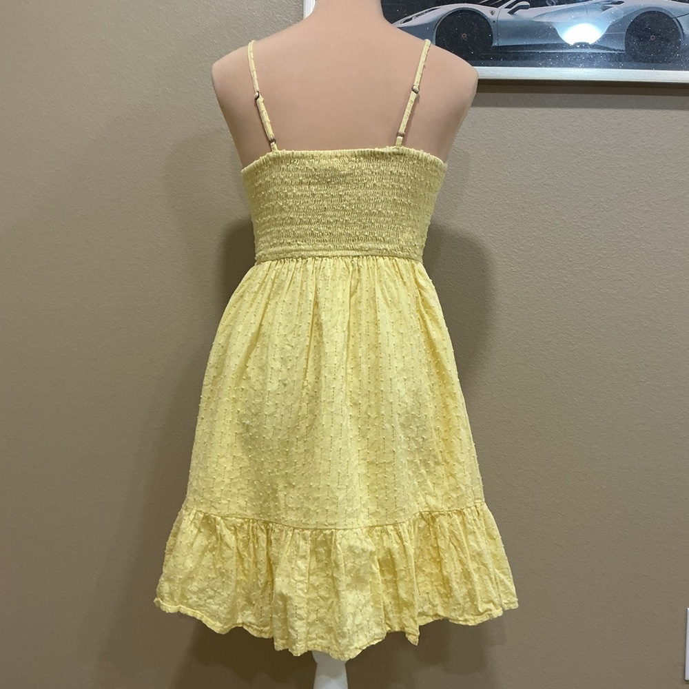 Yellow Button-Front Mini Dress - Picture 3 of 3